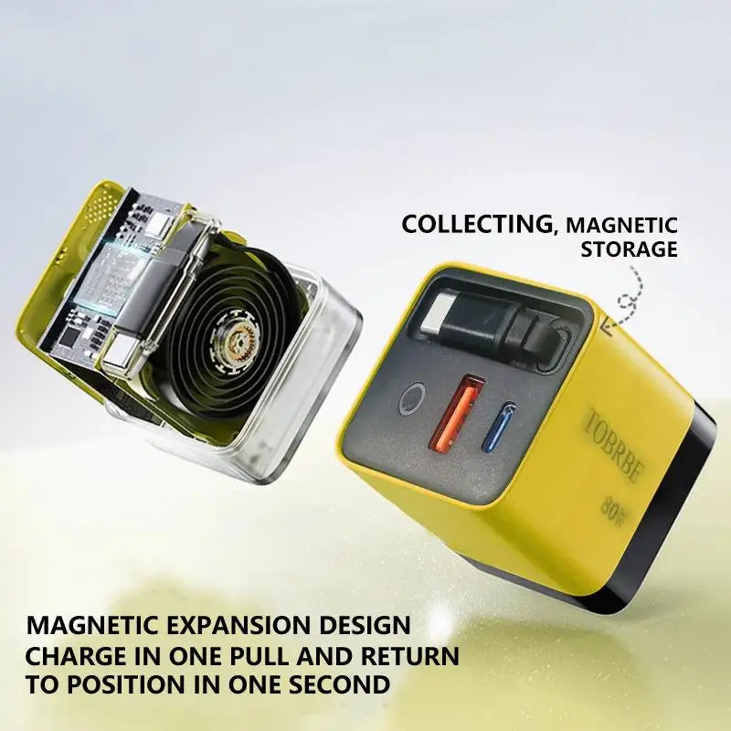 GaN 80W Beast: All-in-1 Retractable Charger